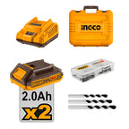 INGCO 20V Impact Drill Kit 66Nm