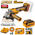 INGCO 20V Angle Grinder Kit 900W