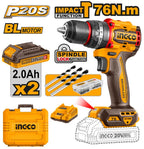 INGCO 20V IMPACT DRILL KIT 76NM