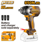 Ingco 20V Impact Wrench 1/2" | 850 Nm | Brushless | P20S
