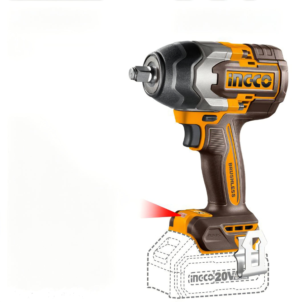 Ingco 20V Impact Wrench 1/2" | 850 Nm | Brushless | P20S