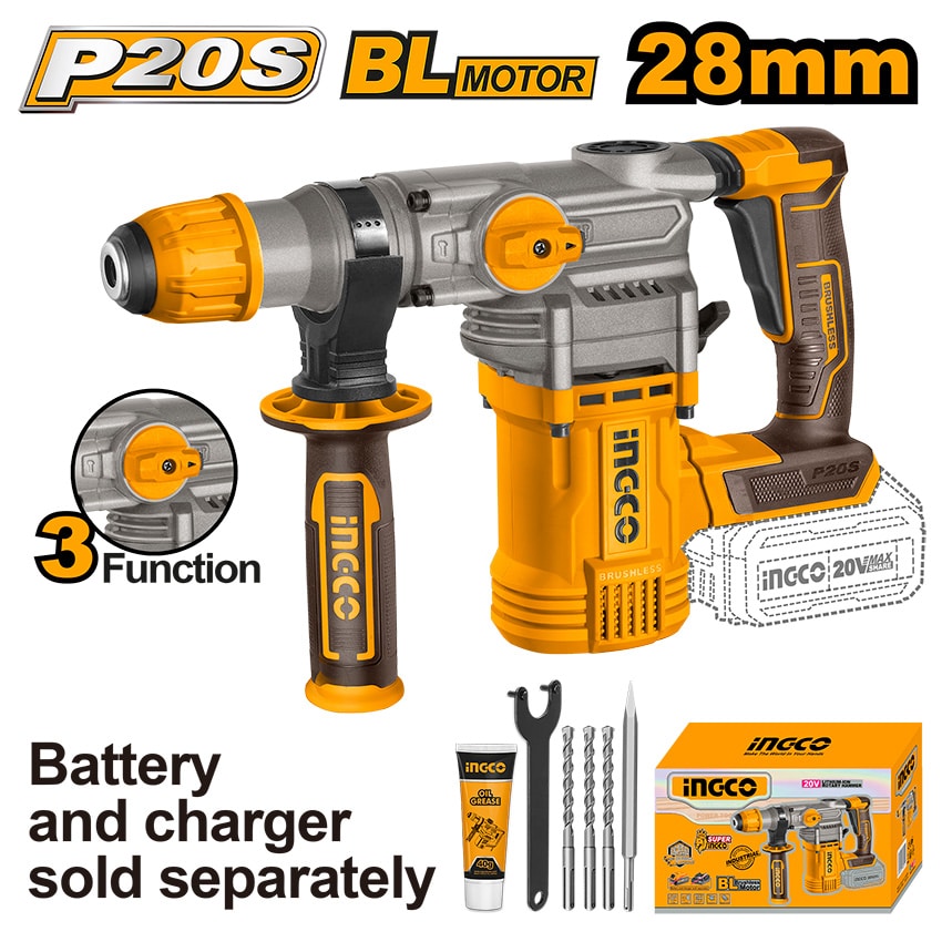 INGCO 20V Rotary Hammer SDS Plus-28mm