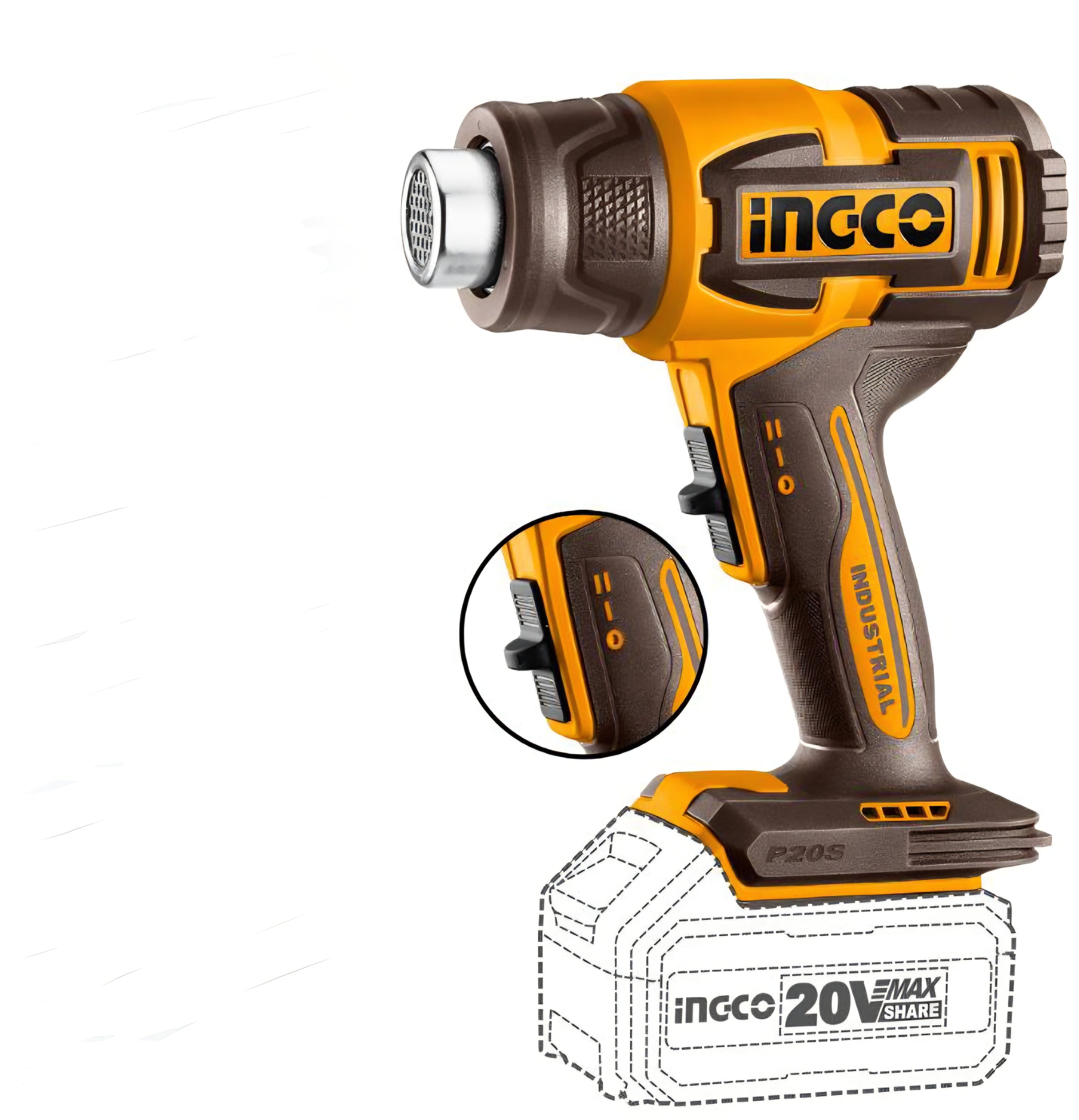 Ingco 20V Heat Gun | Cordless | P20S
