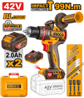 Ingco 42V Impact Drill Kit | 99 Nm | Brushless | P42M