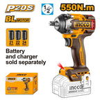 Ingco Cordless Impact Wrench 550Nm 20V (Tool only)