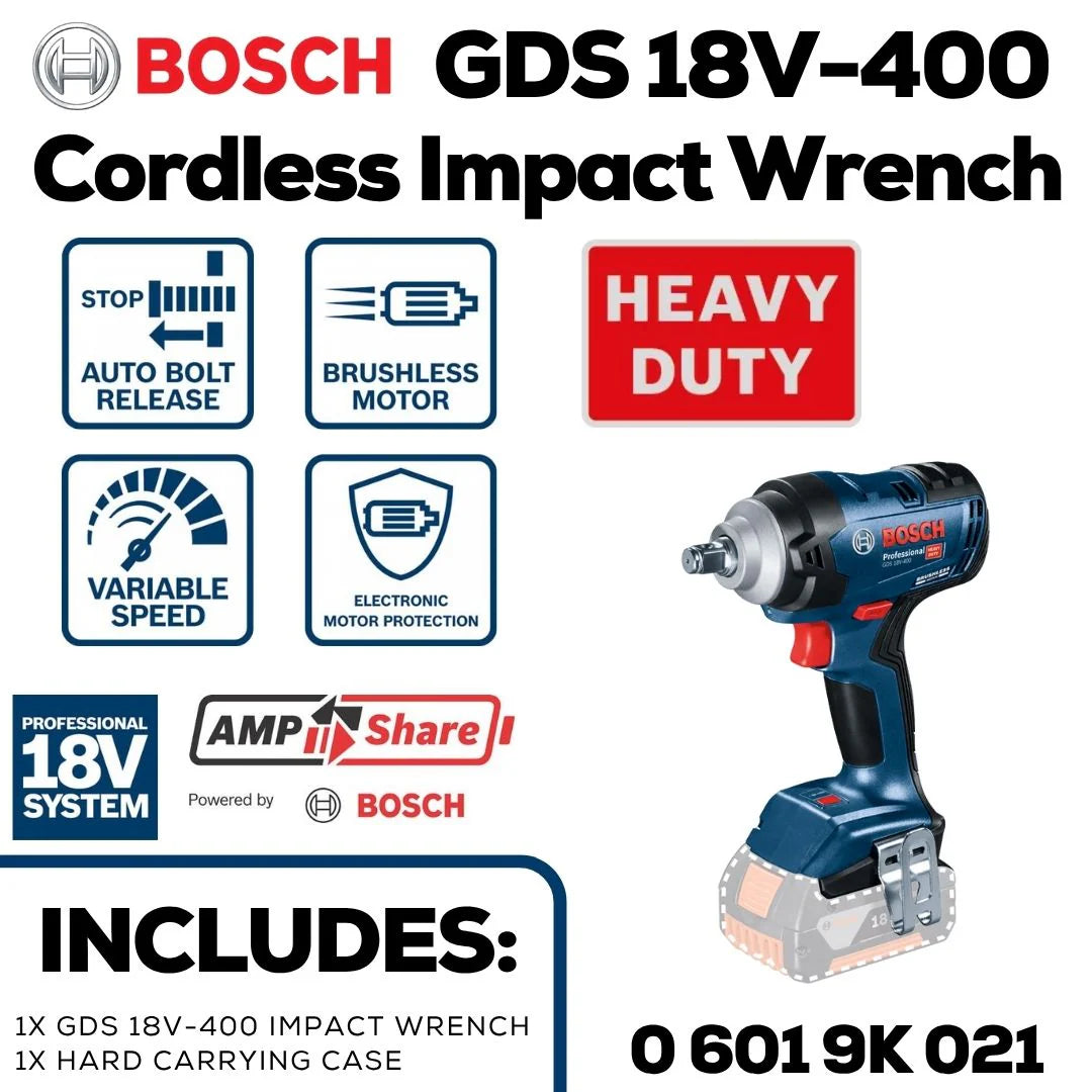 Bosch Professional 18V Cordless Impact Wrench | GDS 18V-400